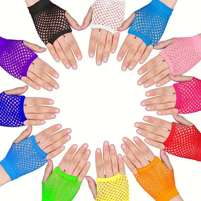 80's Fishnet Gloves Short