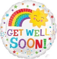 Get Well Soon Happy Rainbow 18" Foil Balloon