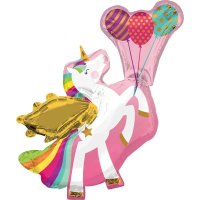 Winged Unicorn Gold Supershape Foil Balloon