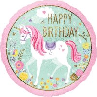 Flower Unicorn 18" Foil Balloon