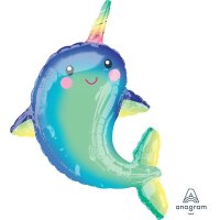 Cute Narwhal Supershape Foil Balloon
