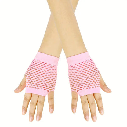 80's Fishnet Gloves Short