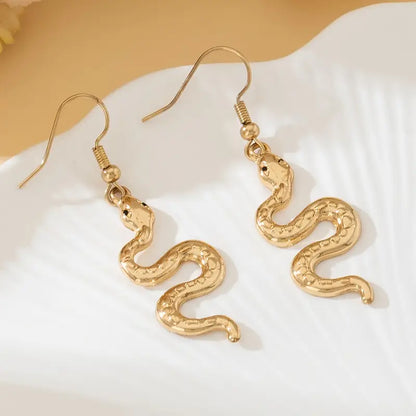 New Snake Earrings Hanging Gold