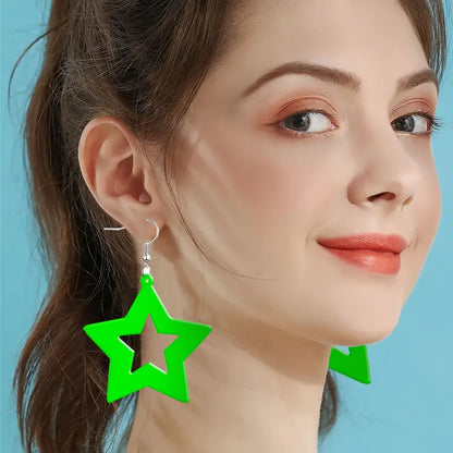 80's Neon Star Earrings