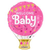 Welcome Baby Girl/ Boy Hot Air Balloon Jr Shape 18" Foil Balloon