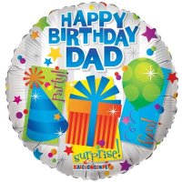 Happy Birthday Dad Present 18" Foil Balloon