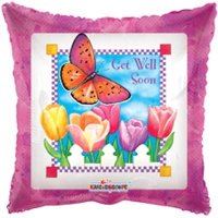 Get Well Soon Butterfly 18" Foil Balloon