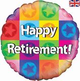 Happy Retirement Bright Blocks 18" Foil Balloon