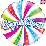 Congratulations Rainbow Swirl 18" Foil Balloon