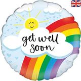 Get Well Soon Rainbow 18" Foil Balloon