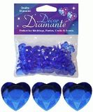 12mm Décor Heart Diamante Diamonds Sapphire Blue
