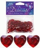 12mm Décor Heart Diamante Diamonds Ruby Red