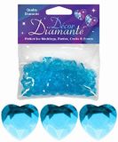 12mm Décor Heart Diamante Diamonds Pearl Light Blue