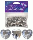 12mm Décor Heart Diamante Diamonds Silver