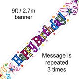 Happy Birthday Ribbons and Stars Banner
