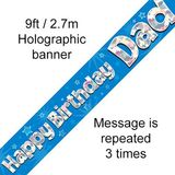 Happy Birthday Dad Holographic Banner