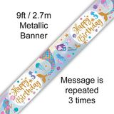 Happy Birthday Shimmering Mermaid Banner