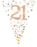 Happy 21st Birthday Rose Gold Sparkling Fizz Bunting