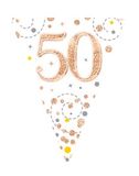 Happy 50th Birthday Rose Gold Sparkling Fizz Bunting