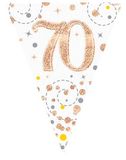 Happy 70th Birthday Rose Gold Sparkling Fizz Bunting