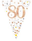 Happy 80th Birthday Rose Gold Sparkling Fizz Bunting