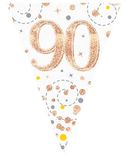 Happy 90th Birthday Rose Gold Sparkling Fizz Bunting
