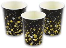 Sparkling Fizz Black and Gold Cups 8pkt