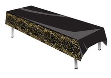 Sparkling Fizz Black and Gold Tablecloth