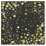 Sparkling Fizz Black and Gold Napkins 16pkt