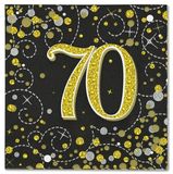 70 Sparkling Fizz Black and Gold Napkins 16pkt
