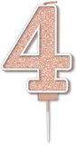 Sparkling Fizz Rose Gold Number 4 Candle