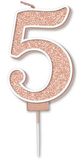 Sparkling Fizz Rose Gold Number 5 Candle