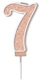 Sparkling Fizz Rose Gold Number 7 Candle