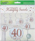 40 Sparkling Fizz Rose Gold Hanging Swirl Decorations