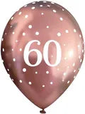 Age 60 Latex Balloon Rose Gold - 6 Pack