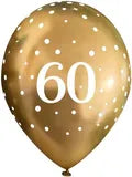 Age 60 Latex Balloon Gold - 6 Pack