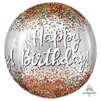 Happy Birthday Sequins Orbz Foil Balloon