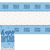 Happy Birthday Glitz Blue Tablecloth
