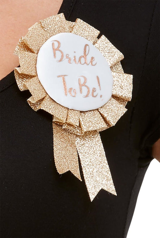 Gold Glitter Bride to Be Rosette