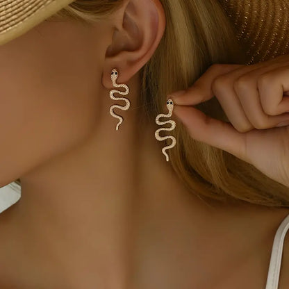 New Snake Earrings Classic Gold