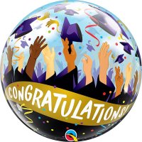Congratulations Graduation Caps Bubble Foil Balloon