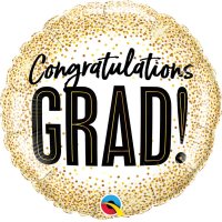 Congrats Grad Gold Confetti 18" Foil Balloon