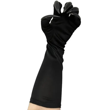 Long Black Gloves with Nails