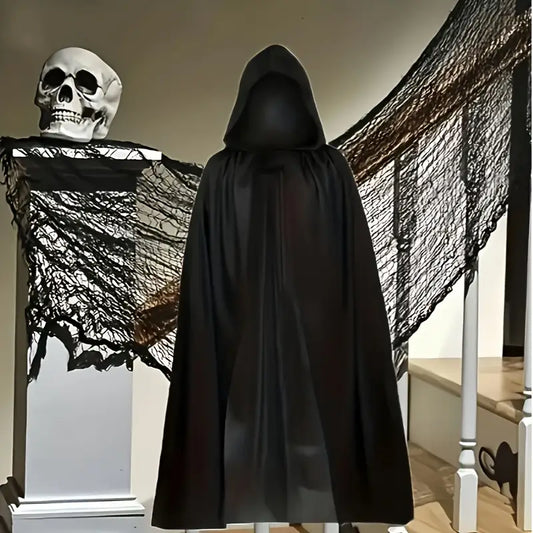Adult Hooded Cape Black 140cm
