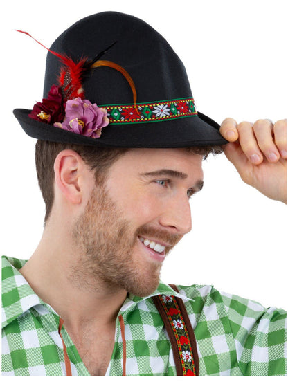 Deluxe Dirndl Trenker Hat with Flowers