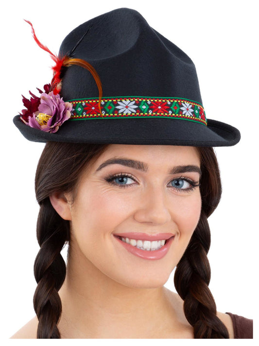 Deluxe Dirndl Trenker Hat with Flowers