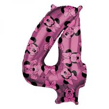 Giant Foil Minnie Mouse Number Balloon - 4