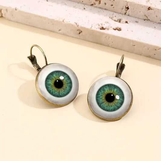 Green Eye Earrings