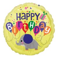Happy Birthday Elephant 18" Foil Balloon