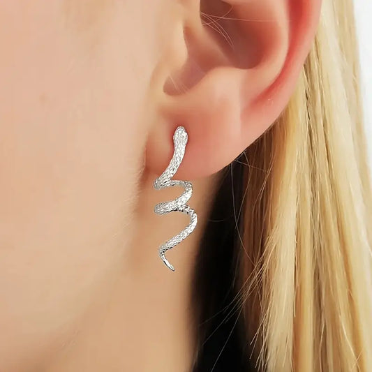 New Snake Earrings Classic Silver